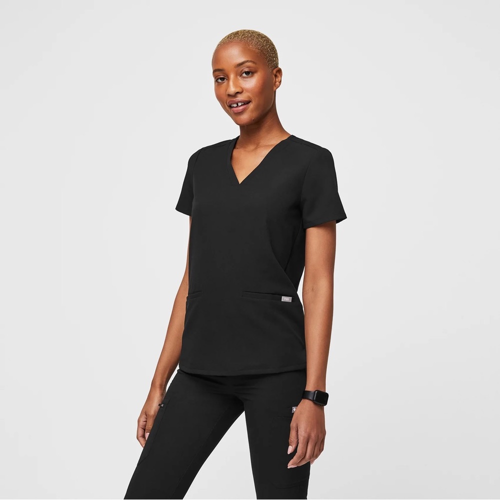 Figs Womens Casma Three Pocket Top, Size Small